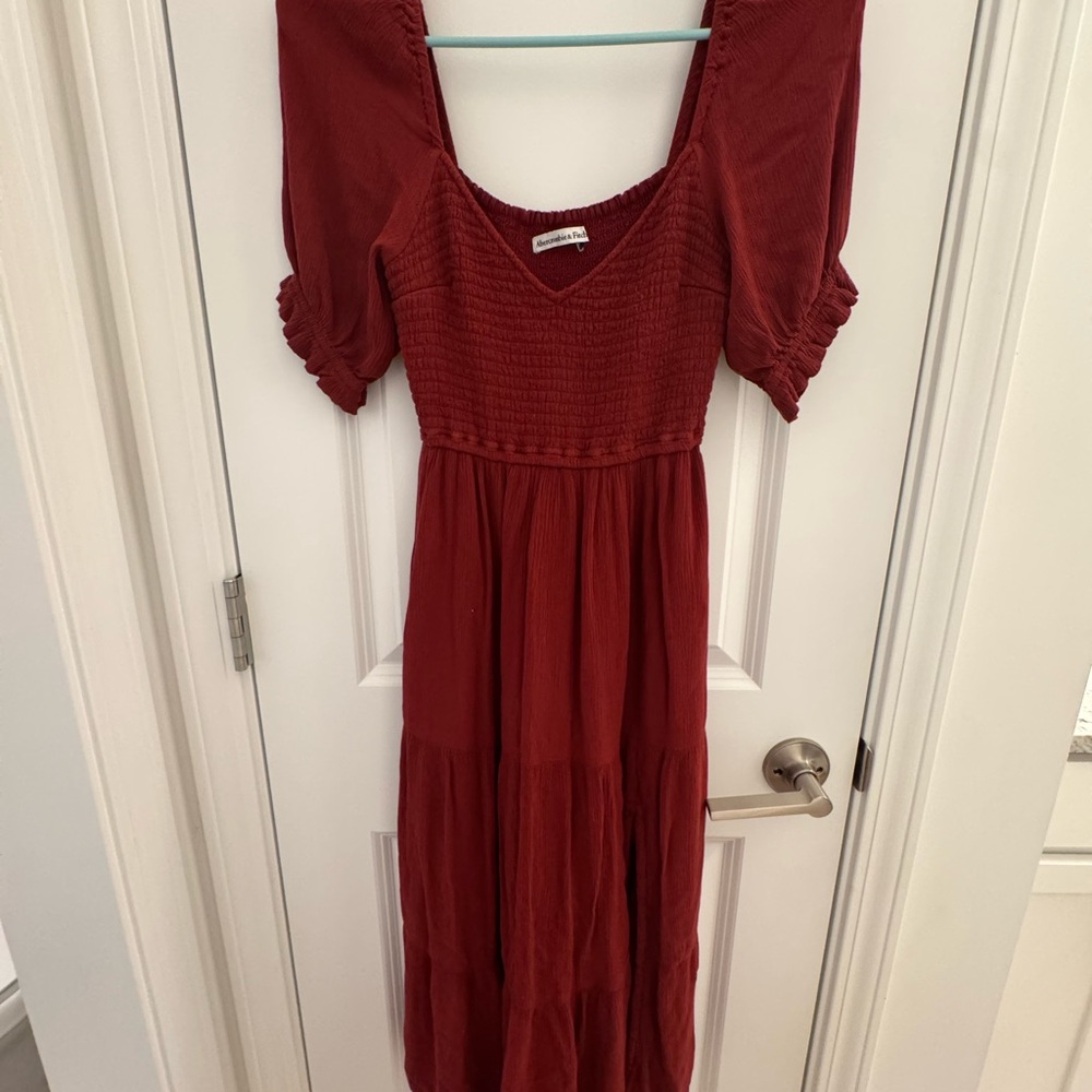 Abercrombie & Fitch Burgundy Long Sleeve Dress